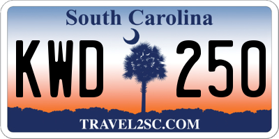 SC license plate KWD250