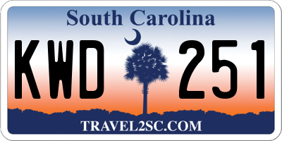 SC license plate KWD251