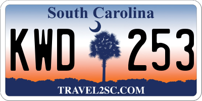 SC license plate KWD253