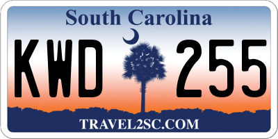 SC license plate KWD255