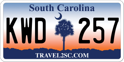 SC license plate KWD257