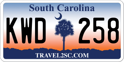 SC license plate KWD258