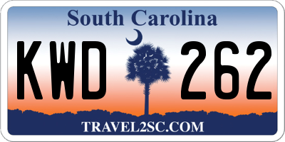 SC license plate KWD262