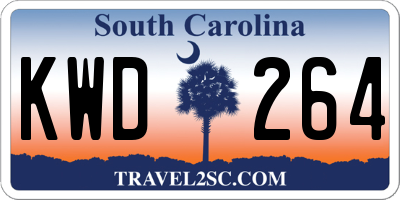 SC license plate KWD264