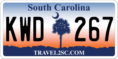 SC license plate KWD267