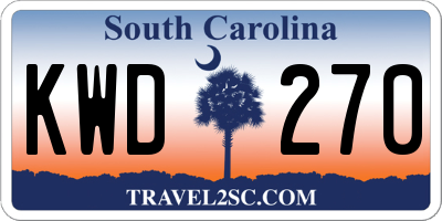 SC license plate KWD270