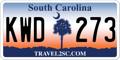 SC license plate KWD273