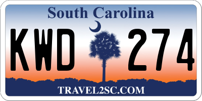 SC license plate KWD274