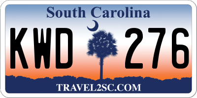 SC license plate KWD276