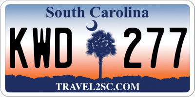 SC license plate KWD277