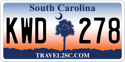 SC license plate KWD278