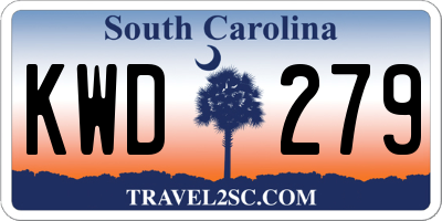SC license plate KWD279