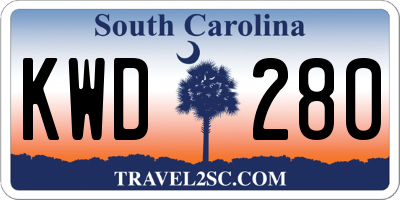 SC license plate KWD280