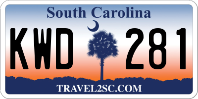 SC license plate KWD281
