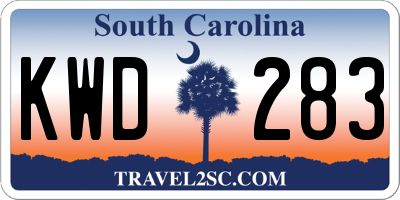 SC license plate KWD283
