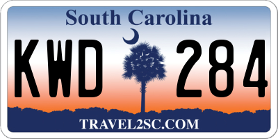 SC license plate KWD284