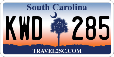 SC license plate KWD285