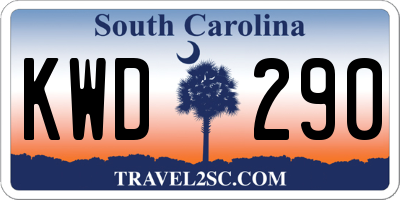 SC license plate KWD290