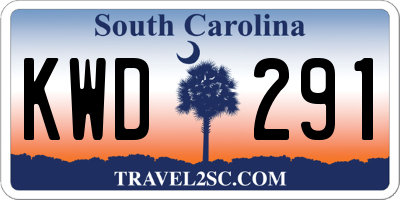 SC license plate KWD291