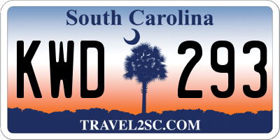 SC license plate KWD293