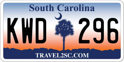 SC license plate KWD296