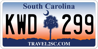 SC license plate KWD299
