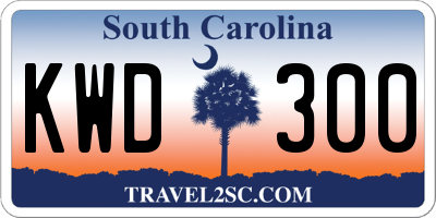 SC license plate KWD300