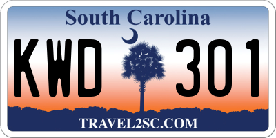 SC license plate KWD301
