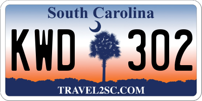 SC license plate KWD302