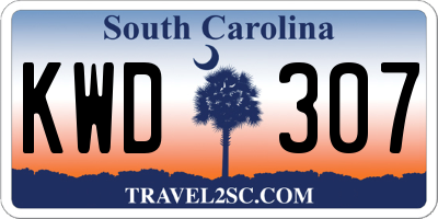 SC license plate KWD307