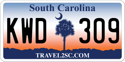 SC license plate KWD309