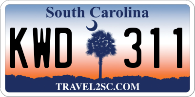 SC license plate KWD311