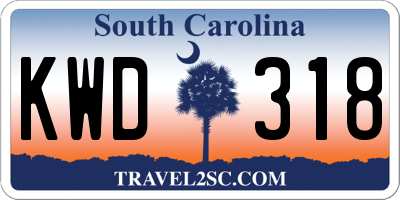SC license plate KWD318