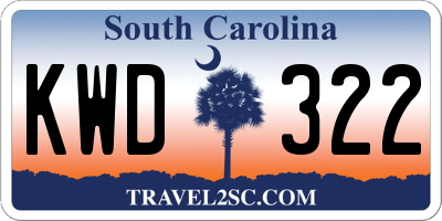 SC license plate KWD322