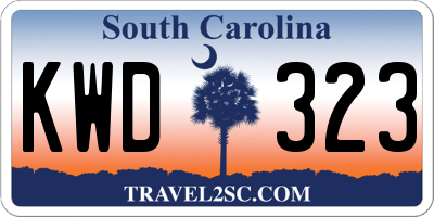 SC license plate KWD323