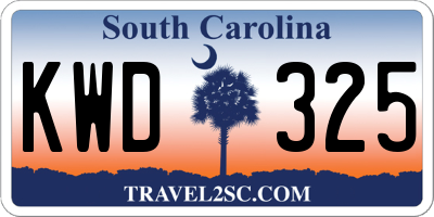 SC license plate KWD325