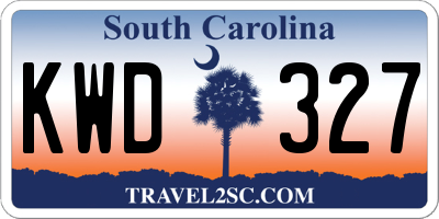SC license plate KWD327