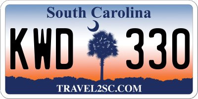 SC license plate KWD330