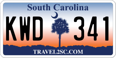 SC license plate KWD341