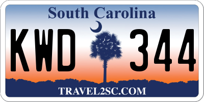SC license plate KWD344