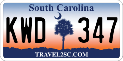 SC license plate KWD347
