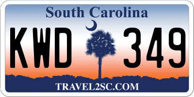 SC license plate KWD349