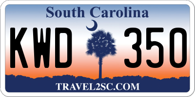 SC license plate KWD350