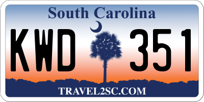 SC license plate KWD351
