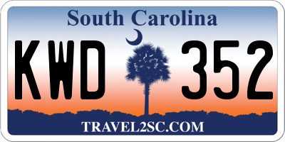 SC license plate KWD352