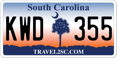 SC license plate KWD355