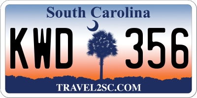 SC license plate KWD356
