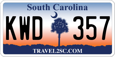 SC license plate KWD357
