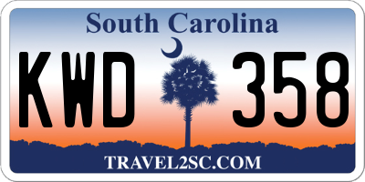 SC license plate KWD358