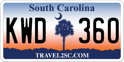 SC license plate KWD360